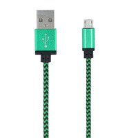 Forever Braided punottu kestävä Micro USB kaapeli 1m - Vihreä