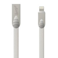 Beeyo Litteä USB-A - Lightning kaapeli 2 A valkoinen