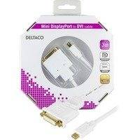 DELTACO mini DisplayPort - DVI-I kaapeli ur-na 3m valk