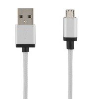 DELTACO PRIME USB-synk-/latauskaapeli USB Micro B 2m hopea