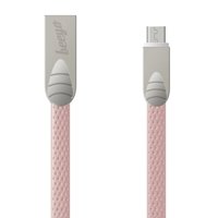 Beeyo Litteä USB-A - micro USB kaapeli 2 A pinkki