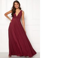 Goddiva Pleated Oscar Dress Viininpunainen