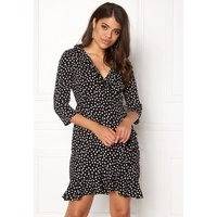 VERO MODA Henna Dot 3/4 Wrap Dress Black