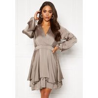 AX Paris Wrap Frill Mini Dress Pewter S