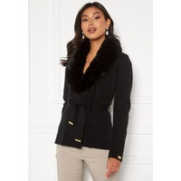 Chiara Forthi Arina heavy knit wrap jacket Black