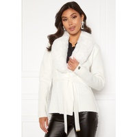 Chiara Forthi Arina heavy knit wrap jacket Winter white