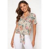 Happy Holly Vilma knot shirt Beige / Floral