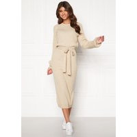 BUBBLEROOM Amira knitted dress Beige melange