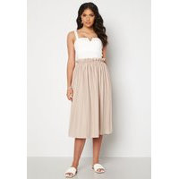 BUBBLEROOM Anna midi pleated skirt Beige