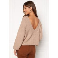 Pieces Suna LS Open Back Knit Natural