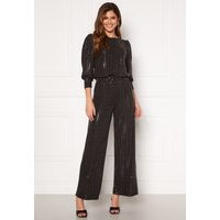 SELECTED FEMME Sandra MW Glitter Wide Pant Black AOP Silver