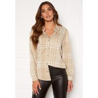 BUBBLEROOM Cleo checked overshirt Beige