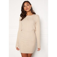 BUBBLEROOM Rishi knitted dress Light beige