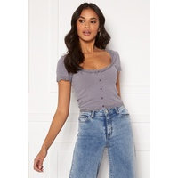 BUBBLEROOM Florie lace edge top Grey-blue