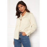 BUBBLEROOM Kelsey utility satin shirt Cream