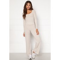 BUBBLEROOM Alanya rib trousers Light beige