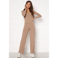 BUBBLEROOM Alanya rib trousers Light nougat