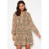 OBJECT Steph Gia L/S Short Dress Forest Night AOP Flo