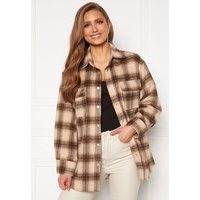 BUBBLEROOM Alice Check Shirt Jacket Beige / Brown / Checked