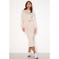 BUBBLEROOM Amira fine knitted dress Beige melange