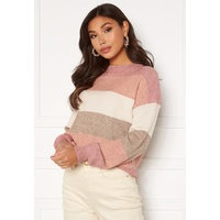 ONLY Atia L/S Stripe Pullover Knt Dusty Rose/ Stripes