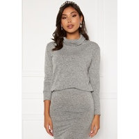 BUBBLEROOM Nalia fine knitted sweater Light grey melange