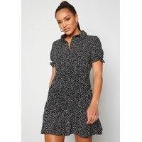 Jacqueline de Yong Dicthe Short Smock Dress Black White Dots