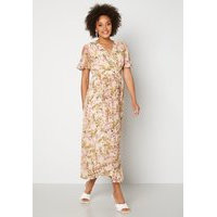 VERO MODA Wonda S/S Wrap Maxi Dress Birch AOP: Siga