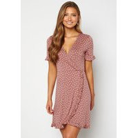 BUBBLEROOM Lissandra flounce dress Dark dusty pink / Dotted