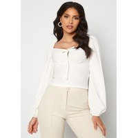 BUBBLEROOM Olivia puff sleeve top Offwhite