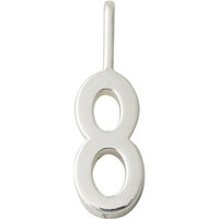 Lucky Numbers 10 mm Silver No. 008 No. 008, Design Letters