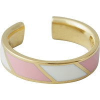 Design Letters Striped Candy Ring Pink