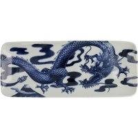 Japonism Plate 28.5x14x2.5cm Dragon Blue, Tokyo Design Studio