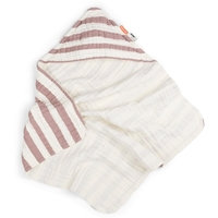 Done by Deer Hooded Towel Stripes Powder