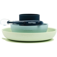 Nattou Soft Silicone Ruokasetti 4-osainen Green/Navy