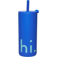 Design Letters Travel Cup with Straw 500ml Cobalt Blue