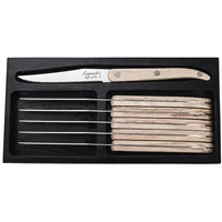 Grilliveitset Laguiole Oak Wood hammastettu 6p 1 set, Laguiole Style de Vie