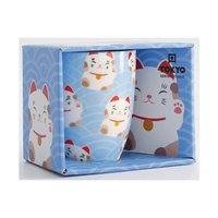 Kawaii Muki 380ml Lucky Cat Light Blue, Tokyo Design Studio