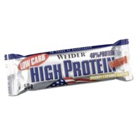 Low Carb High Protein Bar, 50 g, Peanut Caramel, Weider