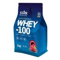 Whey-100, 1 kg, Mansikka, Star Nutrition