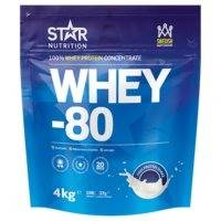 Whey-80, 4 kg, Mansikka, Star Nutrition