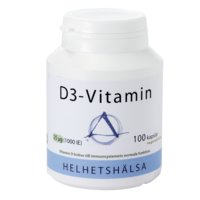 D-vitamiini D3, 25 mcg, 100 kapselia, Helhetshälsa