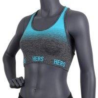 Star Nutrition Hers Sports Bra, Grey/Turquoise, XS/S, Star Nutrition Hers Apparel