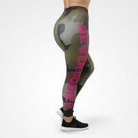 Varsity Stripe Tights, Dark Green Camo, XS, Better Bodies Women