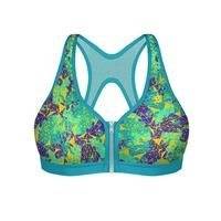 Active Zipped Plunge Bra, Geometric Print, 85C, Shock Absorber