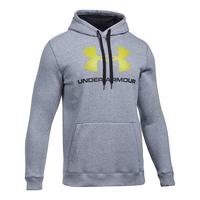 Rival Fitted Graphic Hoodie, True Gray Heather, M, Under Armour Men