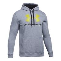 Rival Fitted Graphic Hoodie, True Gray Heather, XL, Under Armour Men