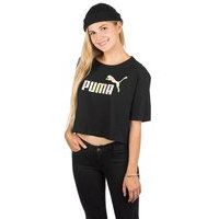Puma ess+ cropped logo t-shirt musta, puma