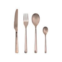 Broste Copenhagen - Cutlery set Hune, 4 pc - Stainless steel - Titanium Espresso