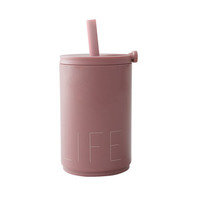 Design Letters - Travel life straw cup 330ml - Rosa